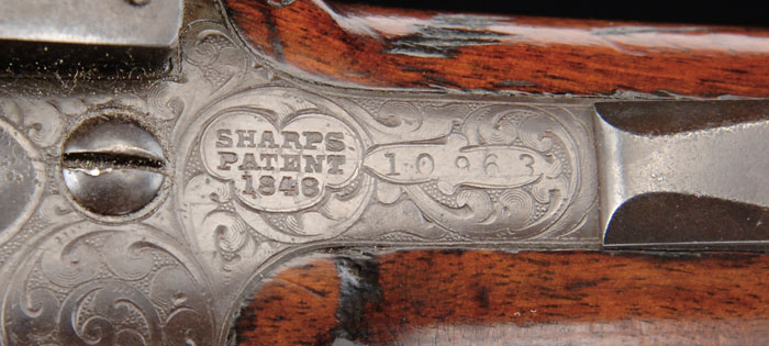RARE FACTORY ENGRAVED MODEL 1853 SHARPS SPORTING RIFLE.