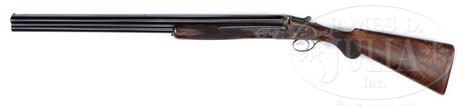 EXCEPTIONAL NEAR NEW BOSS OVER-UNDER GAME GUN WITH EXTRA BARRELS AND CASE.