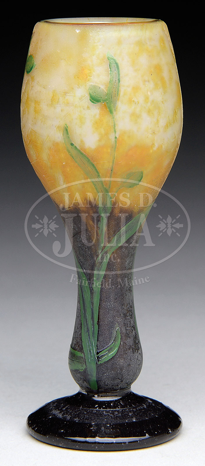 DAUM ORCHID VASE.